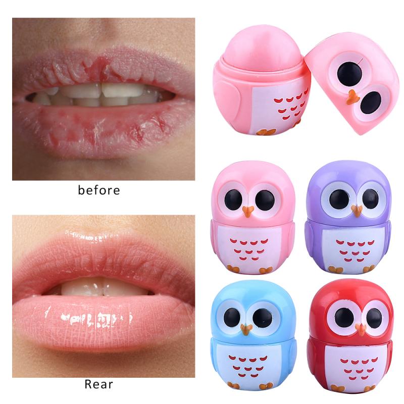 Owl Moisturizing Lip Balm Natural Plant Sphere Lip Gloss Organic Fruit Embellish Winter Lip Protector Nutritious Lipstick TSLM2