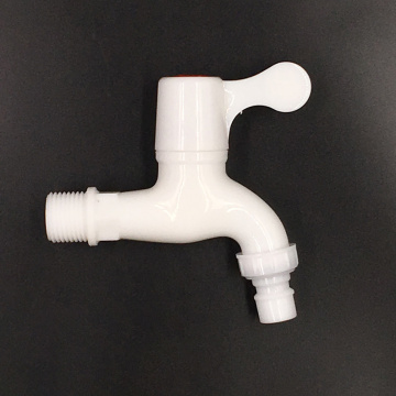 1/2 or 3/4 Inch PVC Bibcocks Wall-mounted White Fast on Tap Washing Machine Outdoor Garden Small Faucet Home Replacement