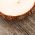 10pcs7-9cm Fuhaieec Unfinished Natural Wood Circles with Tree Bark Log Discs for DIY Craft Christmas Rustic Wedding Decor