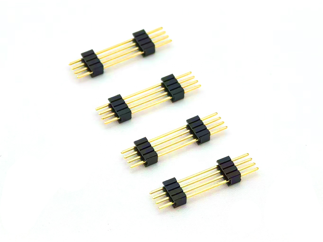 1.27mm Pitch Pin Header Connector Single Row Straight Dual Plastic SQ0.4mm H5.0mm 1*4P