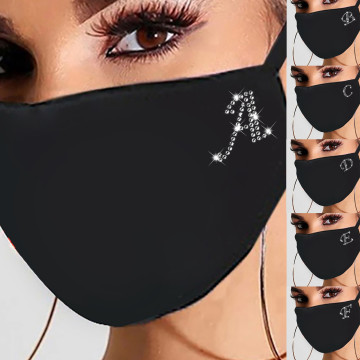 New Letter A-Z Face Masks women Dust Windproof Mask Drill Ice Cotton Mouth Masks Masque masque lavable Halloween cosplay