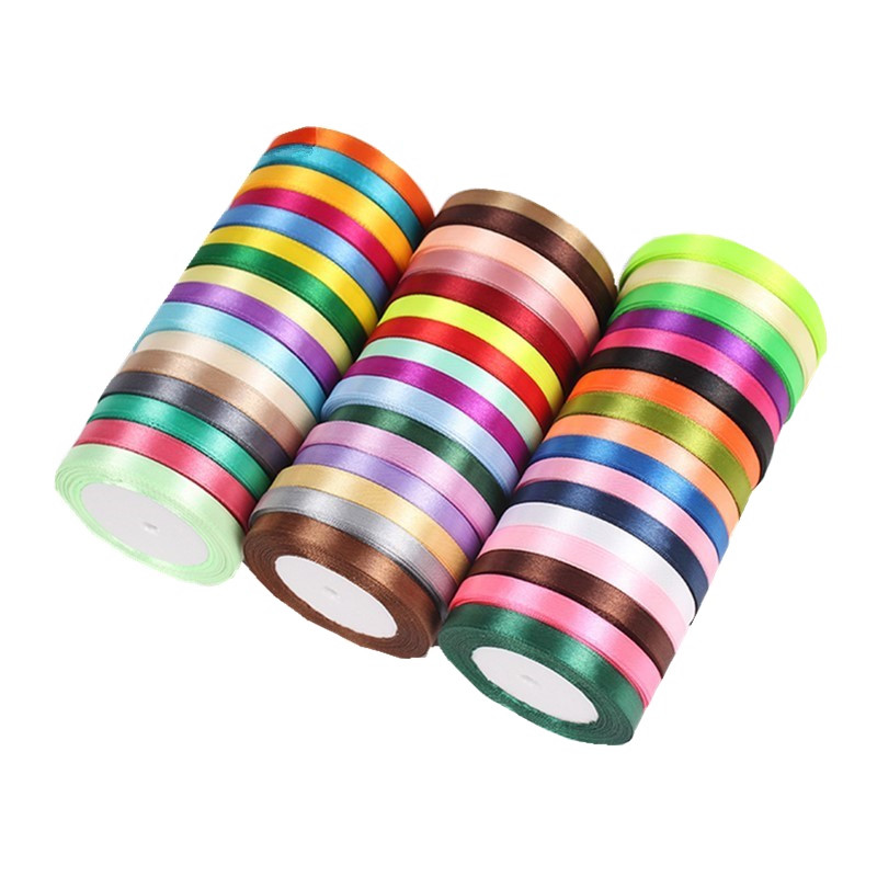 22meters/roll Satin Ribbon Wholesale Gift Packing Christmas decoration handmade diy Ribbons roll fabric (6/10/12/15/20/25/40mm)