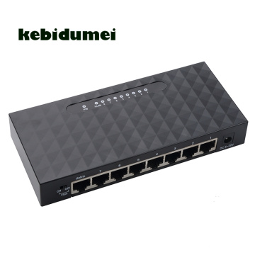 kebidumei Ethernet Network Switch 8 Port Gigabit Switch Hub 10/100/1000Mbps Base Support Full Half Duplex EU/US Plug
