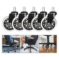 5PCS Office Chair Caster Wheels 3 Inch Swivel Rubber Caster Wheels Replacement Soft Safe Rollers Furniture Hardware