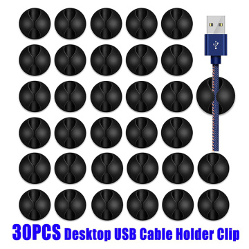 30PCs Cable Organizer Silicone USB Cable Winder Desktop Tidy Management Clips Cable Holder for Mouse Headphone Wire Organizer