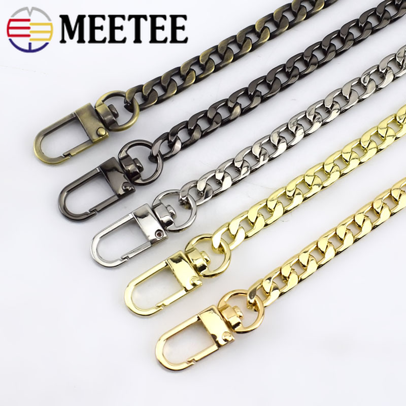 1Pc Meetee 10mm Bag Chain Clasp Buckles DIY Replacement Shoulder Bags Straps Metal Chains Belt Accessories Hardware BF305