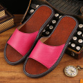 STONE VILLAGE High Quality Plus Size 35-44 Genuine Leather Slippers Shoes Couple Slippers Summer Indoor Home Slippers Women