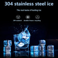 6pcs New Whisky Stones Ice Cubes Set Reusable Food Grade Stainless Steel Wine Cooling Cube Chilling Rock Party Bar Tool z2