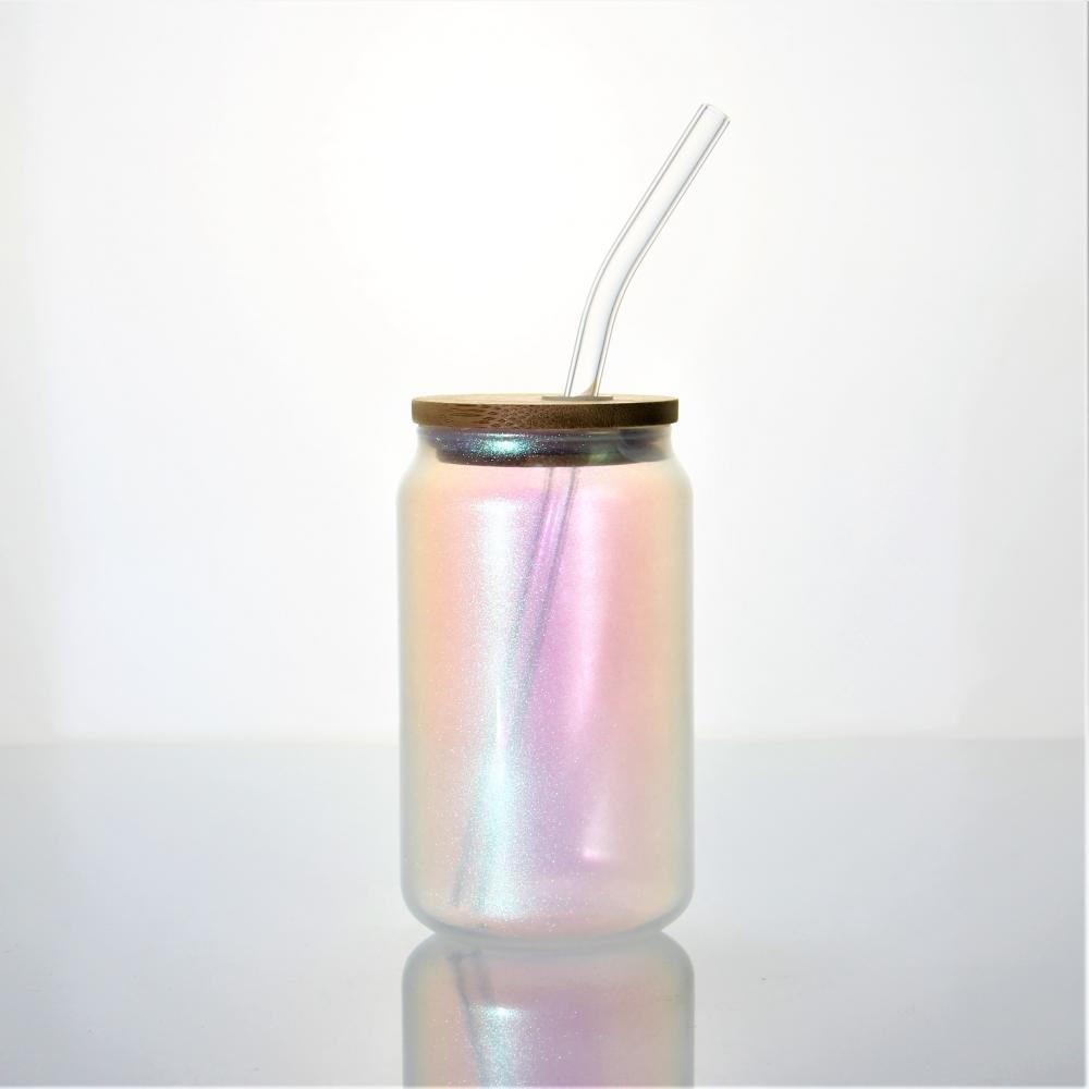 Iridescent Beer Can Shape Glass