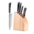 6pcs stainless steel kitchen knife set with block