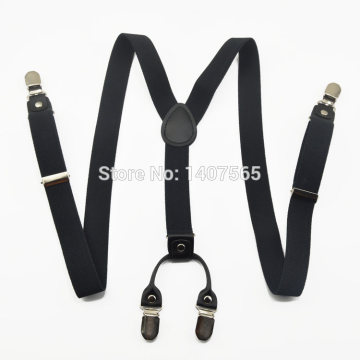 New fashion women's suspenders 2.5cm width 4 clips and Unisex Braces Men's Suspenders black for larger adult 100cm 120cm