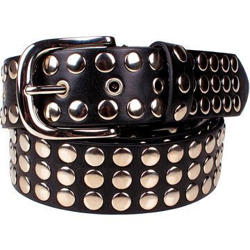 Fashion women's Rivet belt Punk rock style belt lady Sequins Metal buckle Wide full Metal rivet bead belt