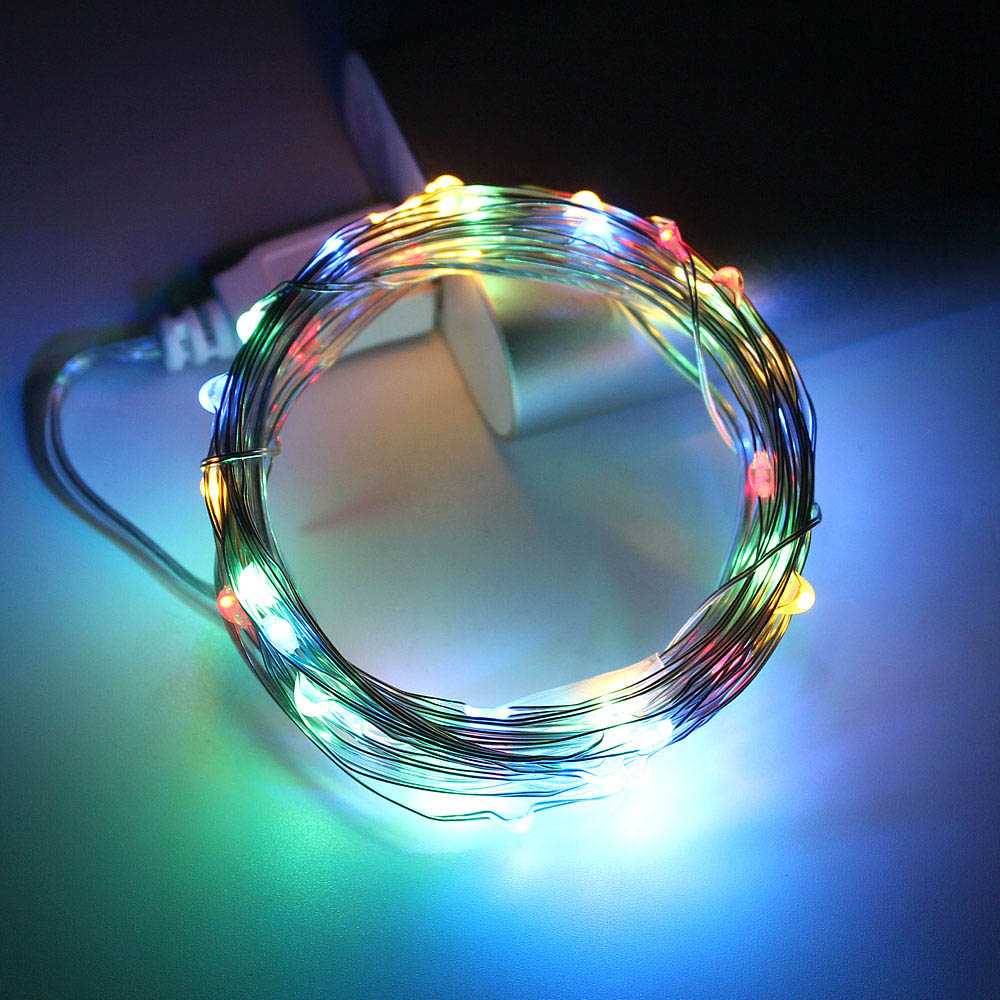 5m 10m LED String Lights Silver Wire fairy lights garland powered by USB Home decoration Birthday wedding party Holiday lighting