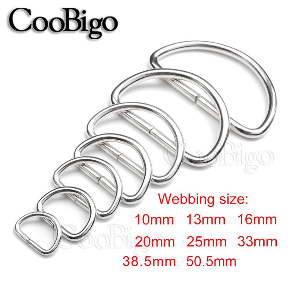 100pcs 3/8" ~ 2" Metal Dee D Ring Buckle Webbing Backpack Bag Shoes Parts Leather Craft Strap PetS Collar DIY Sewing Accessories