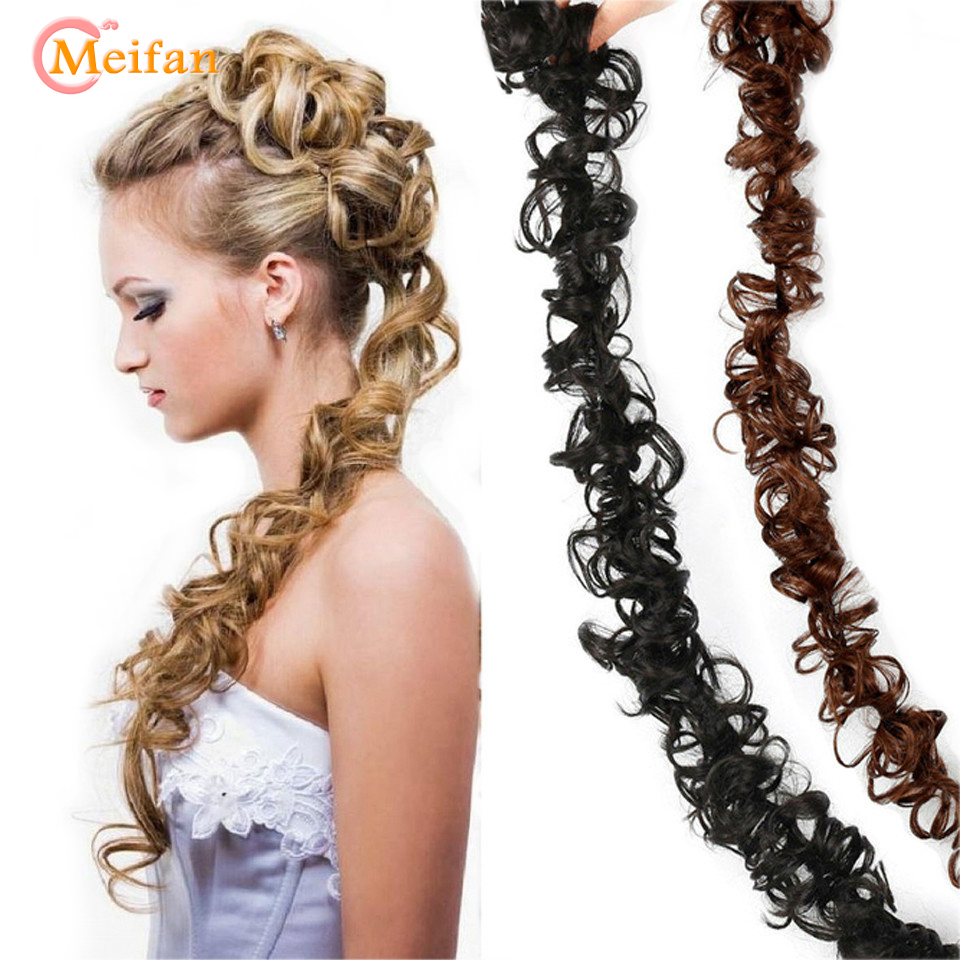 MEIFAN Hair Bun Curly Messy Donut Chignons Wrap in Ponytail Hair Tail Hair Extensions High Temperature Synthetic Fake Hair