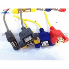 Custom USB 2.0 Panel Mount Cables With Screw