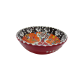Hand Made Tile Patterned Kaolin Clay Quartz Limestone Bowl 8cm Suitable for use as a gift Orange