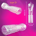 5pcs Ribbed Reusable Condom G spot Clit Stimulator Penis Sleeve Delay Contraception Cock Ring Penis Extender Sex Toys for Men