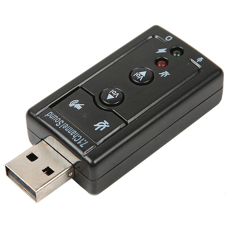 1pc External Mini USB 2.0 3D Virtual 480Mbps 7.1 Channel Audio Sound Card Adapter for PC Desktop Notebook