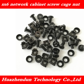 80pcs Free shipping Network cabinet screw nut set cabinet accessories m6 screw cage nut standard cabinet screw
