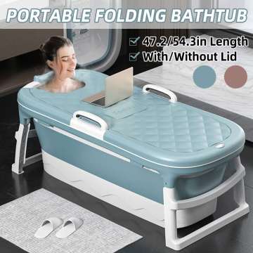 1.38 Portable Bathtub Non-slip Folding Bath Bucket Foldable Large Adult Child Tub Swimming Pool Family Bathroom SPA Sauna Winter