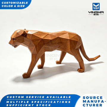 Abstract Geometric Aluminum Cheetah Sculpture