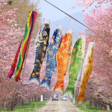 Carp Wind Sock Flag Japanese Style Colorful Carp Wind Sock Koinobori Fish Flag Wall Hanging Decoration For Home Garden