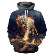 Angry tiger 3D printing hoodie