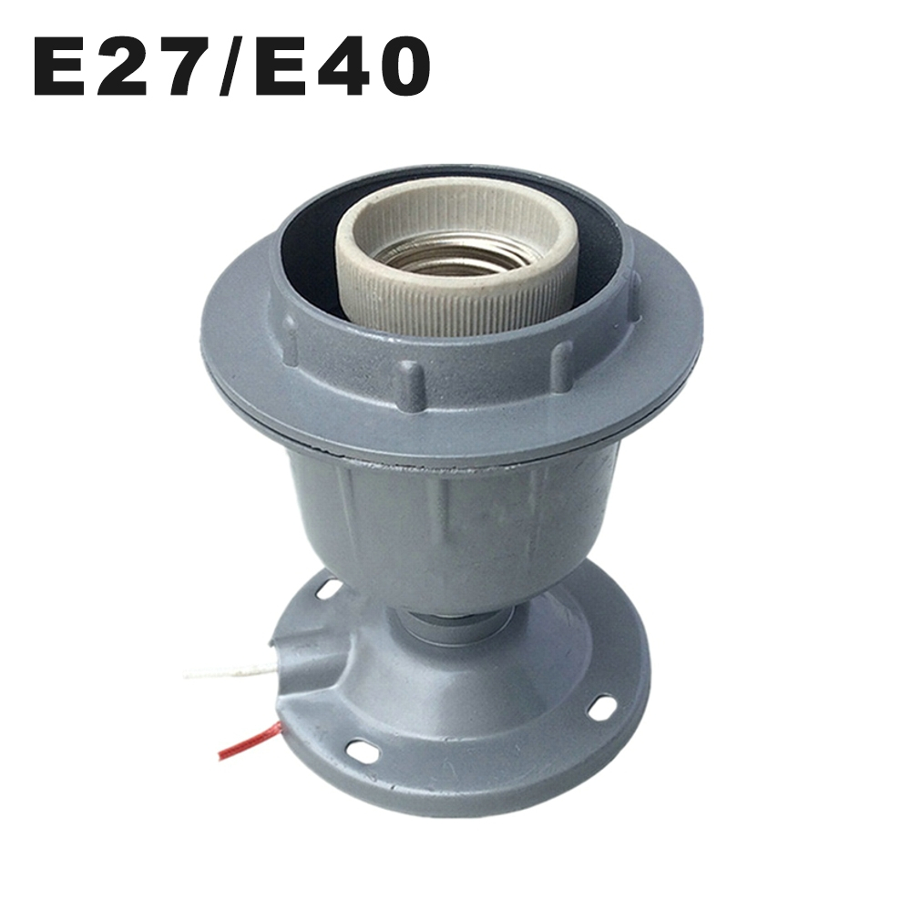 E27 Light Base Ceramic Liner Screw Aluminum Die-casting Mining Lamp Cap E40 Aluminum-cover Pendant Lamp Holder Thickened Socket