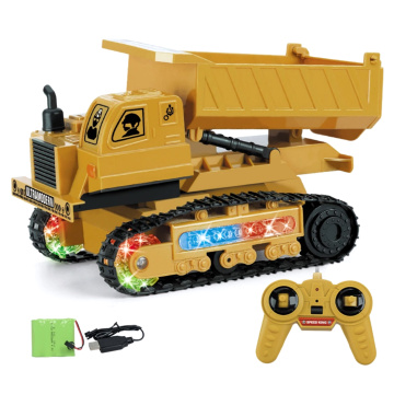 1:24 2.4G LED RC Engineer Vehicle Construction Truck Remote Control Toy Car Dump Truck Dumper Bulldozer Pushdozer Model Car