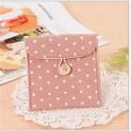 1Pc Small Polka Dot Female Hygiene Sanitary Napkins Package Organizer Cotton Storage Bag Purse Case Storage