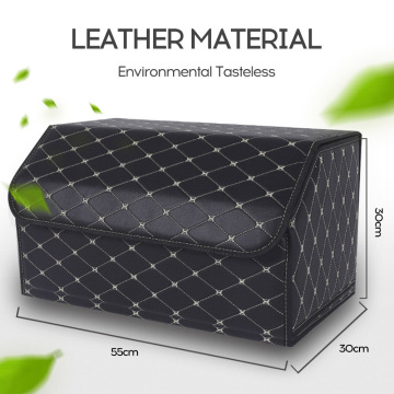 Portable Foldable Car Trunk Organizer Storage Box Case Auto Interior Stowing Tidying Container Bags Leather Isolation Layer