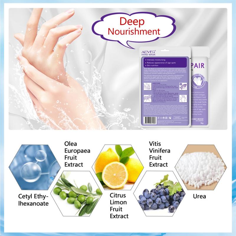 1Pair=2PCS Moisturizing Hand Mask Hydrating Whitening Hand Skin Care Gloves Anti-Wrinkle Exfoliating Remove Dead Skin TSLM1