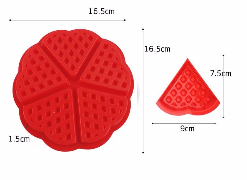 Heart Shape Waffle Mold 5-Cavity Silicone Oven Pan Baking Cookie Cake Muffin Cooking Tools Kitchen Accessories Supplies