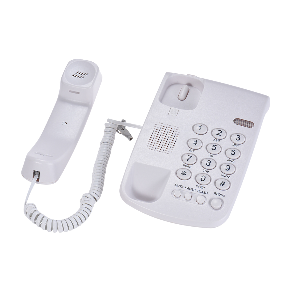 Lock Wall Portable Corded Telephone Phone Pause/ Redial/ Flash/ Mute Mechanical Mountable Base Handset for House Hotel