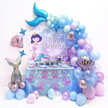 87pcs mermaid balloons Arch Decor Little Mermaid Party Ballons Purple Blue Mermaid Tail Balloon Garlands Baby Shower Decoration