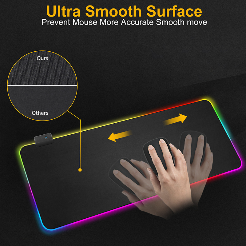 molbone Original Gaming RGB Mouse Pad Manufacturer Supplier XL Extra Large Size Desk Play Mat with Backlit E-sports Gamer Custom