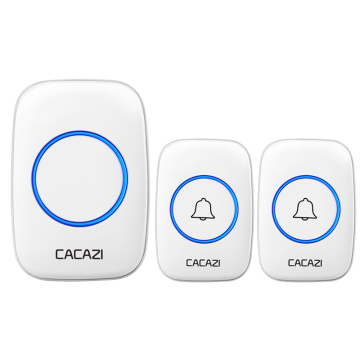 CACAZI Waterproof Wireless Doorbell DC Battery-operated 60 Chimes 5 Volume Home Cordless Door Bell 1 2 Button 1 2 3 Receiver