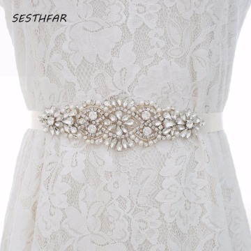 Wedding belt crystal Rhinestones Bridal Belt Silver Diamond Bridal sash For Wedding Gown vestido de pedreria J103S