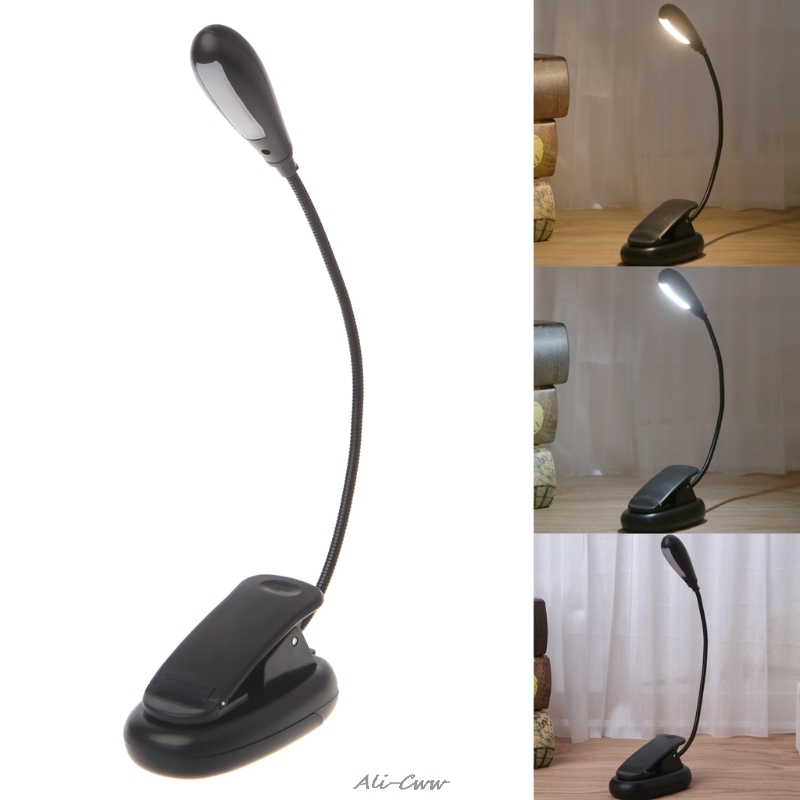 2021 Flexible Arm Dimmable 7 LED USB Table Lamp Clip-on Bed Reading Table Light Reading Music Light