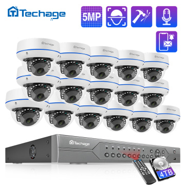 H.265 16CH 5MP POE NVR Kit CCTV System Vandalproof Indoor Dome IP Camera Audio Record P2P Video Security Surveillance Set