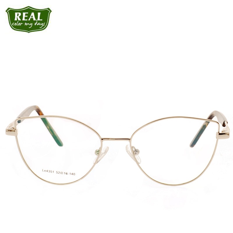 REAL Fashion Cat Eye Women Glasses Metal Frame Myopic Glasses Optical frames Reading Eyewear Full Frame Brand Designer