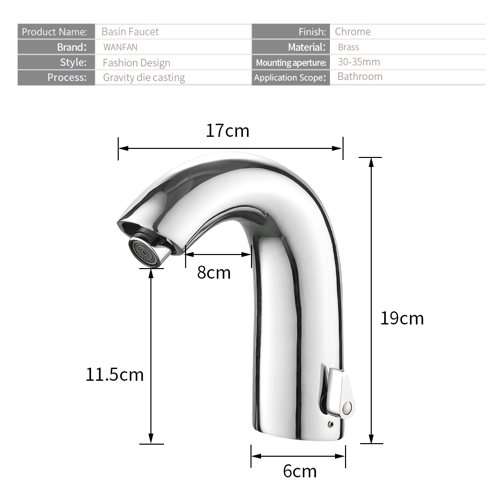 Basin Faucets Automatic Faucet infrared Bathroom Sink Faucet Touchless Inductive Electric Deck Toilet Wash Mixer Water Tap 8906