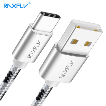 RAXFLY Nylon USB Type C Cable For Xiaomi Redmi Note 7 Data Sync Type-c Charging Wire For Samsung S9 S8 Plus Charger Type C Cord