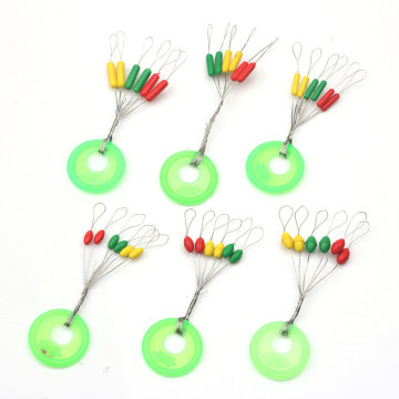 60pcs Colorful Rubber Float Stops Space Beans Oval Stopper Connector Line Buoys Fishing Bobber Float Carp Fishing Accessories