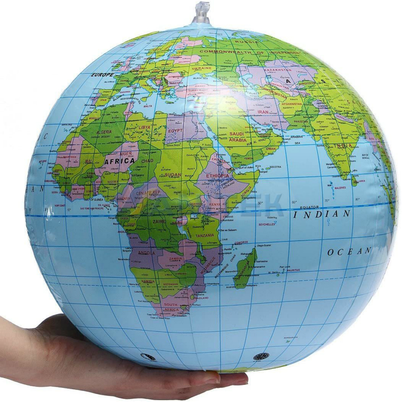 30cm Inflatable Blow Up World Globe Earth Map Ball Educational Planet Earth Ball Ocean Kid Learning Geography Toy Home