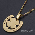 Clover Horseshoe Stainless Steel Charm Necklace for Women Dropshipping Fashion Jewelry Necklaces Wholesale Accept OEM Order