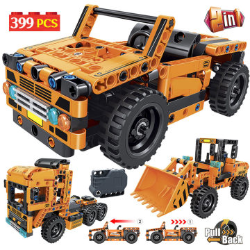 City Creator Off Road Car Building Blocks Technical Engineering Loader Trucks Container Bulldozer Bricks Toys For Boys