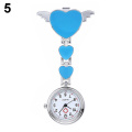 Female Portable Women Stainless Steel Lady Cute Love Heart Quartz Clip-on Fob Brooch Clock Nurse Pocket Watch New Nurse Watch