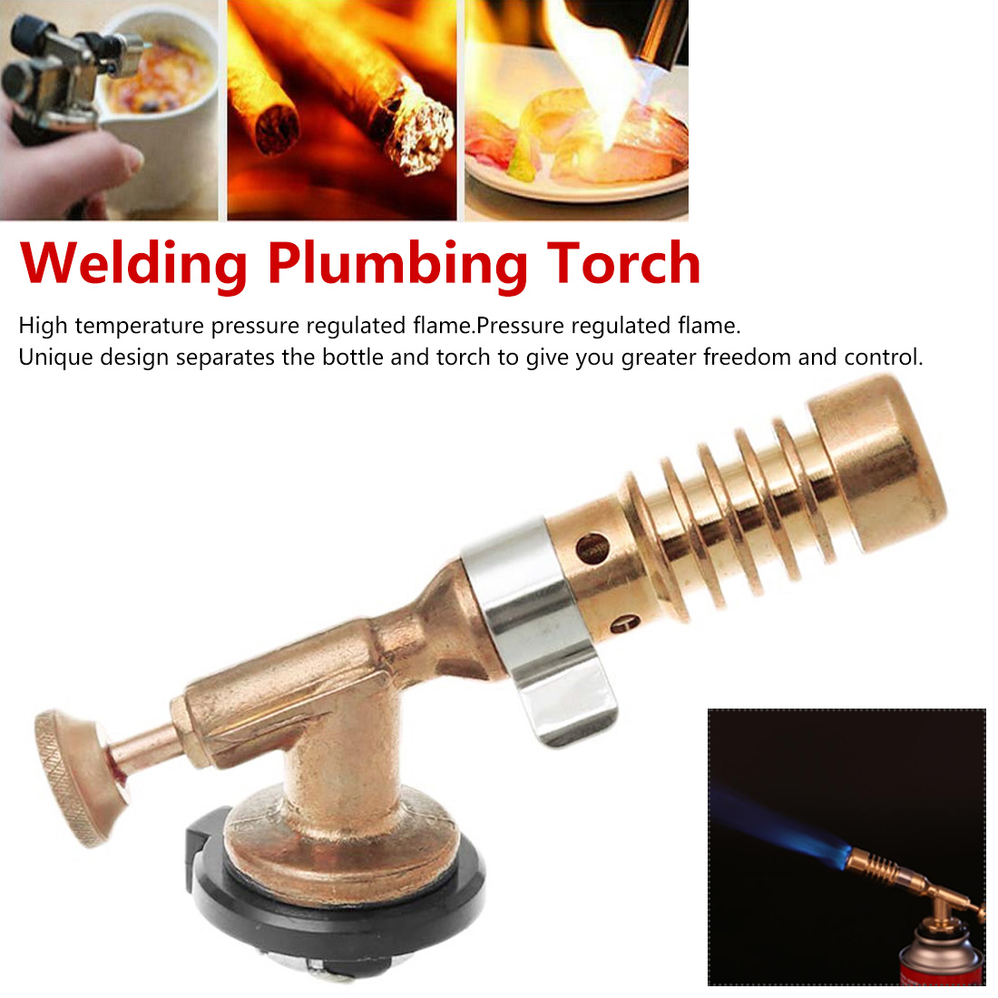 Nice Adjustable High Temperature Gas High Temperature Brass Gas Turbo Torch Aluminum Brazing Propane Weld Plumbing